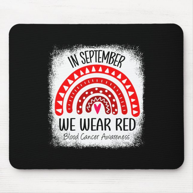 Rainbow In September We Wear Red Blood Cancer Awar Mouse Mat (Front)