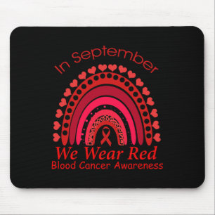 Rainbow In September We Wear Red Blood Cancer Awar Mouse Mat