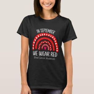 Rainbow In September We Wear Red Blood Cancer Awar T-Shirt