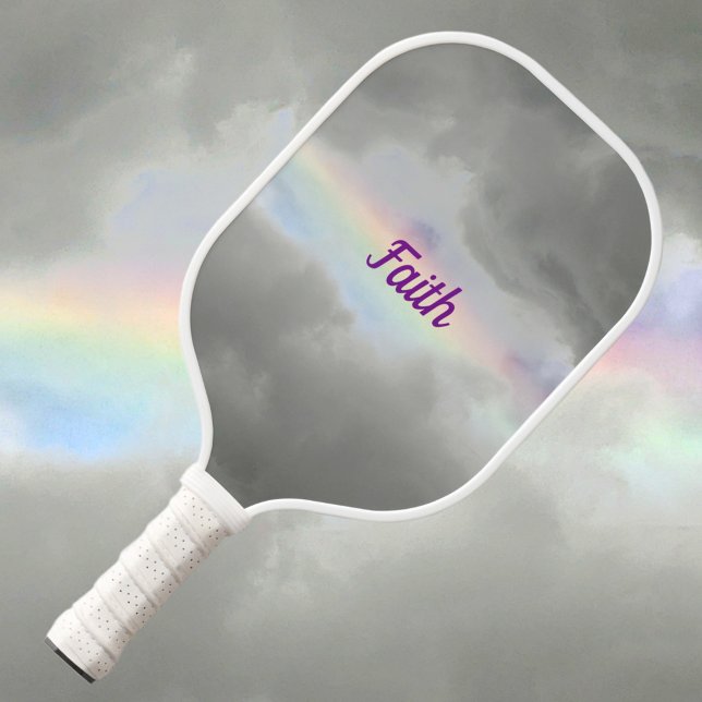 Rainbow in Storm Clouds Photographic Sky Pickleball Paddle (Creator Uploaded)