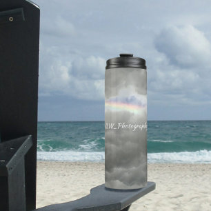 Rainbow in Storm Clouds Sky Gray Customizable Thermal Tumbler