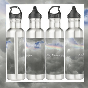 Rainbow in Storm Clouds Sky Grey 710 Ml Water Bottle