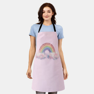 Rainbow in the Cloud Abstract pink Apron
