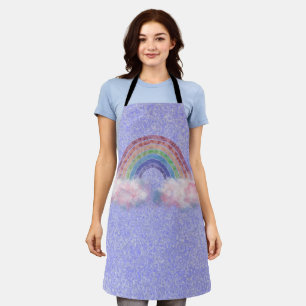 Rainbow in the Cloud Abstract purple Apron