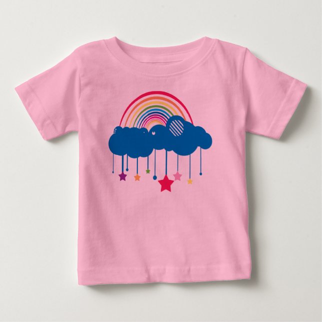 Rainbow in the Clouds Baby T-Shirt (Front)