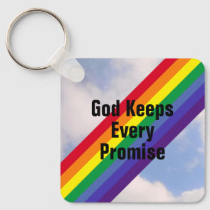 Rainbow in the Sky Inspirational Bible Verses Cute Key Ring
