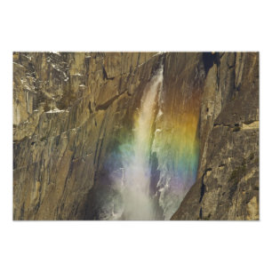 Rainbow in Upper Yosemite Falls in Yosemite Photo Print
