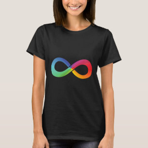 Rainbow Infinity Figure 8 Symbol Pocket Placement T-Shirt