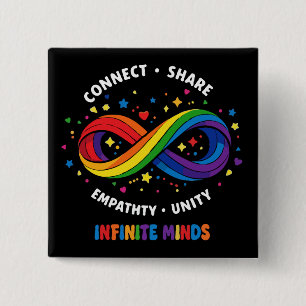 Rainbow Infinity Neurodiversity Symbol - Infinite 15 Cm Square Badge
