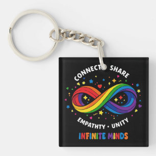 Rainbow Infinity Neurodiversity Symbol - Infinite Key Ring