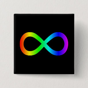 Rainbow Infinity Symbol 15 Cm Square Badge