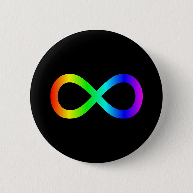 Rainbow Infinity Symbol 6 Cm Round Badge (Front)