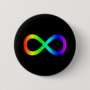 Rainbow Infinity Symbol 6 Cm Round Badge