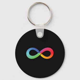 Rainbow Infinity Symbol Autism Awareness Neurodive Key Ring