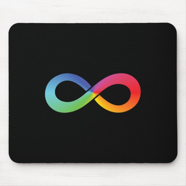 Rainbow Infinity Symbol Autism Awareness Neurodive Mouse Mat (Front)