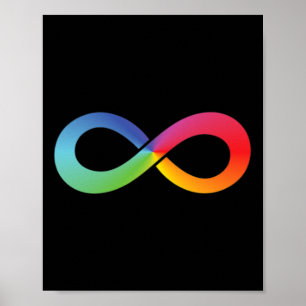 Rainbow Infinity Symbol Autism Awareness Neurodive Poster