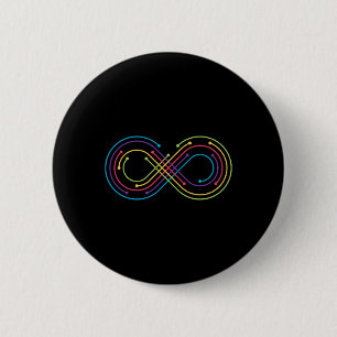Rainbow Infinity Symbol Pride Autism Awareness Neu 6 Cm Round Badge