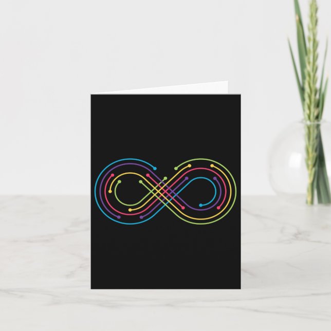 Rainbow Infinity Symbol Pride Autism Awareness Neu Card (Front)