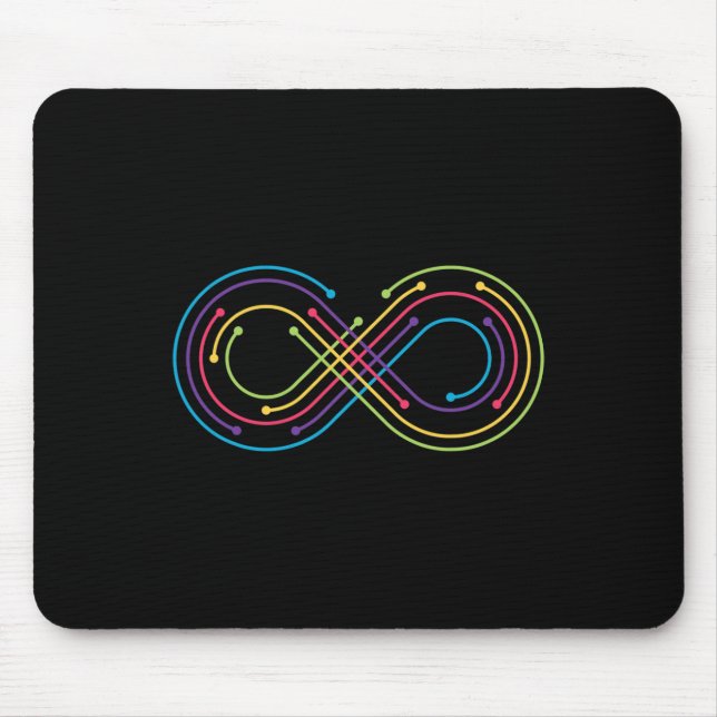 Rainbow Infinity Symbol Pride Autism Awareness Neu Mouse Mat (Front)