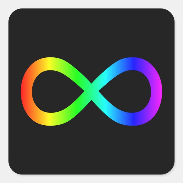Rainbow Infinity Symbol Square Sticker (Front)