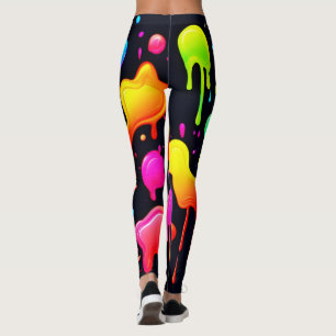 Rainbow Ink Paint Splashes Leggings