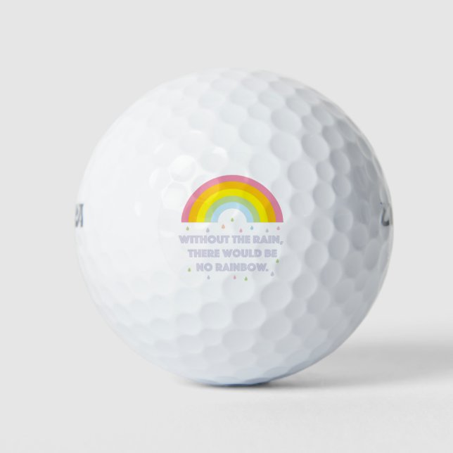 Rainbow Inspirational and Motivational Quote Golf Balls (Front)