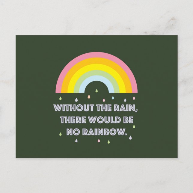 Rainbow Inspirational and Motivational Quote Postcard (Front)