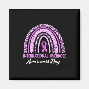 Rainbow International Overdose Awareness Day Purpl Magnet
