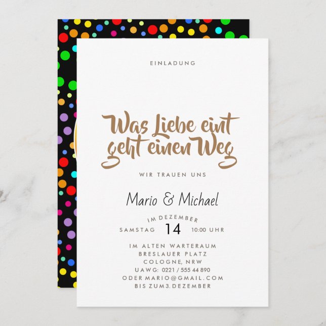 Rainbow invitation (Front/Back)