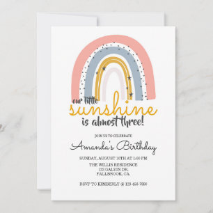 RAINBOW INVITE, our little sunshine, RAINBOW party