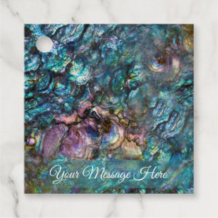 Rainbow Iridescent Abalone Sea Shell Beach Party Favour Tags