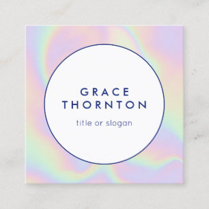 Rainbow Iridescent Abstract Square Business Card