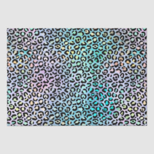 Rainbow Iridescent Gradient and Leopard Spots Tissue Paper