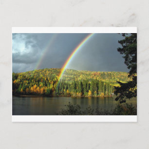 rainbow irish luck lucky nature sky water trees postcard
