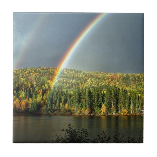 rainbow irish luck lucky nature sky water trees tile (Front)