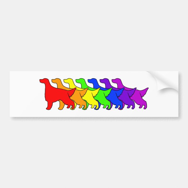 Rainbow Irish Setter Bumper Sticker (Front)