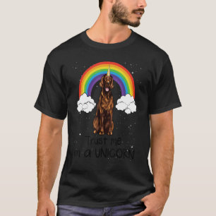 Rainbow Irish Setter Trust Me I'm A Unicorn Dog T-Shirt