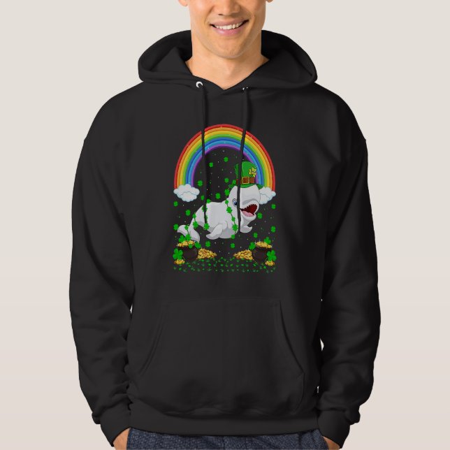 Rainbow Irish Shamrock Beluga Whale St Patrick's D Hoodie (Front)