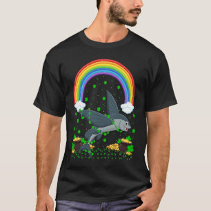 Rainbow Irish Shamrock Flying Fish St Patrick's Da T-Shirt