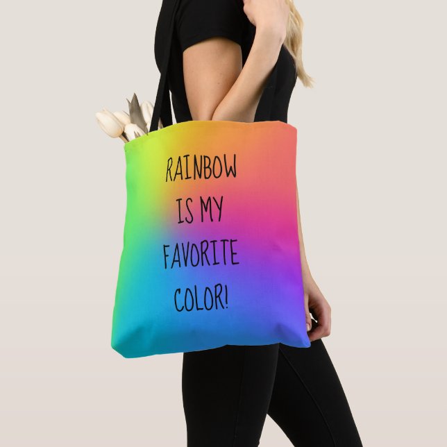 "Rainbow Is My Favourite Colour!" Tote Bag (Close Up)