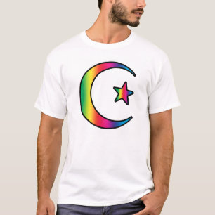 Rainbow Islamic Star and Crescent T-Shirt