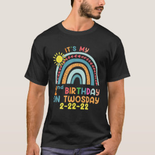 Rainbow It's My 2Nd Birthday On Twosday 2-22-22 Fu T-Shirt