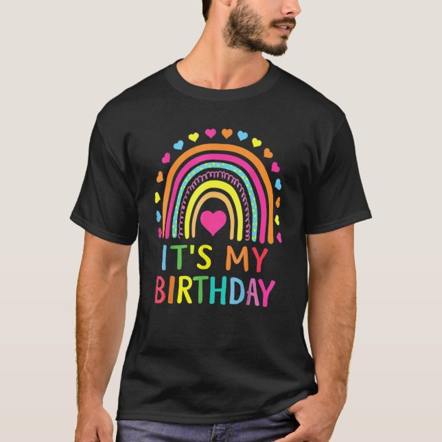 Rainbow It's My Birthday  for Women Teens Girls B  T-Shirt (Front)