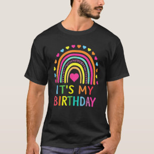 Rainbow It's My Birthday for Women Teens Girls B T-Shirt