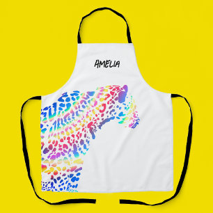 Rainbow Jaguar Personalised Apron