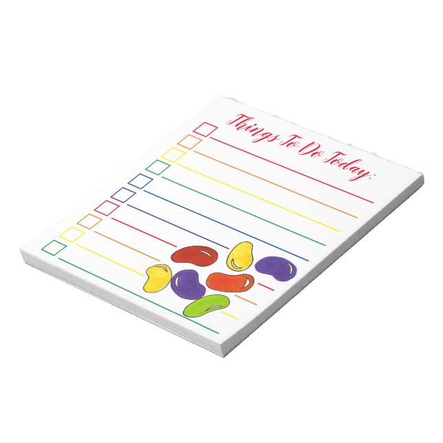 Rainbow Jelly Bean Candy Personalised To Do List Notepad (Rotated)