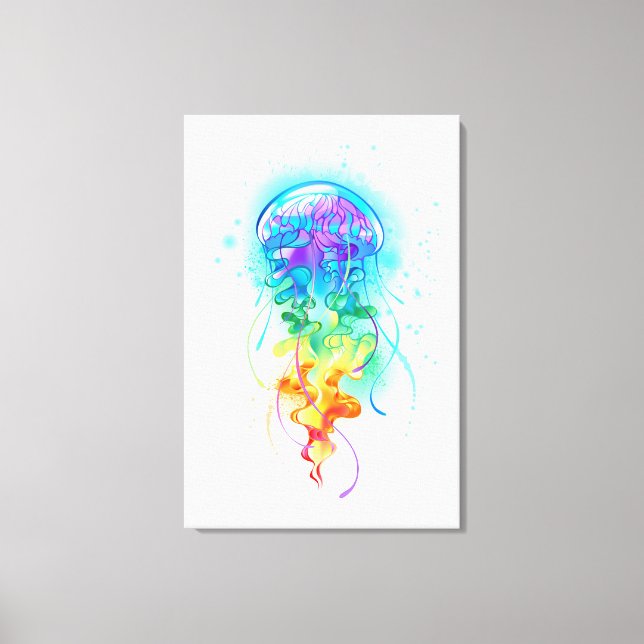 Rainbow jellyfish canvas print (Front)