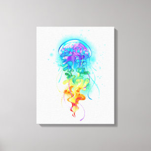 Rainbow jellyfish canvas print