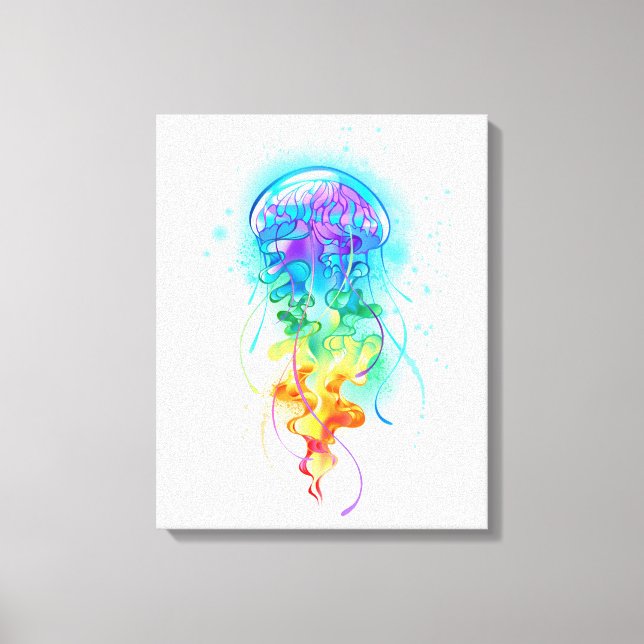 Rainbow jellyfish canvas print (Front)