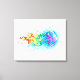 Rainbow jellyfish canvas print